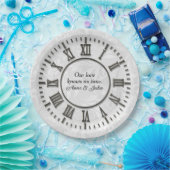 Alte Uhr ohne Hände Damasensatin Pappteller (Party)