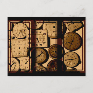 Alte Uhr Triptychon Postkarte