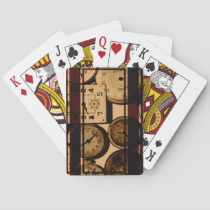 Alte Uhr Triptychon Spielkarten