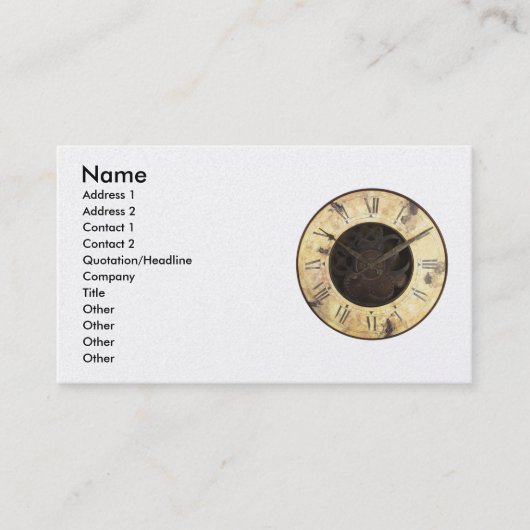 Alte Uhr Visitenkarte (Vorderseite)