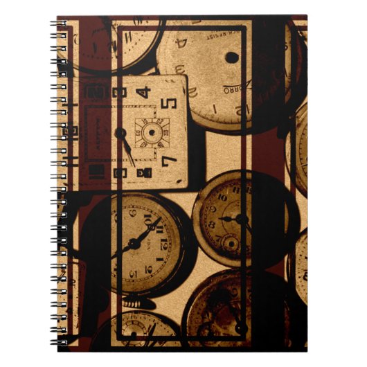 Alte Uhren Triptychon Notizblock (Vorderseite)