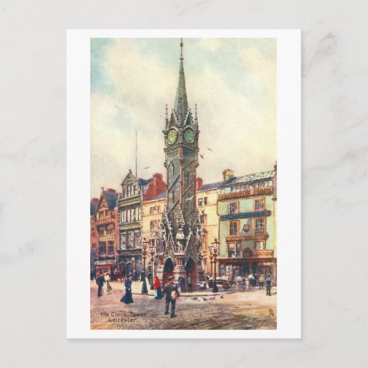 Alte Uhrenturm, Leicester Postkarte (Vorderseite)