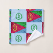 Alte und neue Flagge Eritreas Badhandtuch Set (Waschlappen)