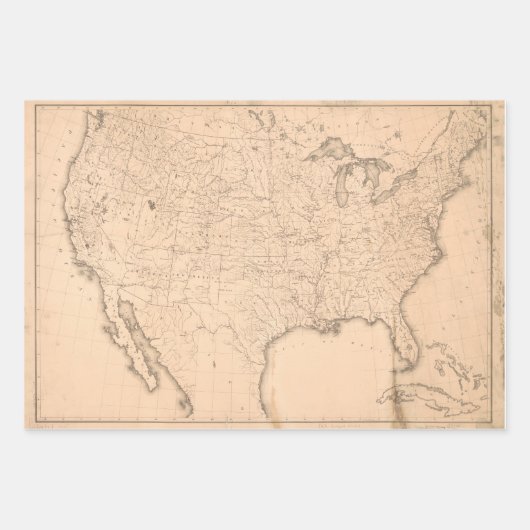 Alte US-Karten: Revolution, Ziviler Krieg und 1880 Geschenkpapier Set (Vorderseite 3)