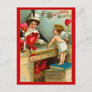 Alte Valentinstag-Postkarte Feiertagspostkarte