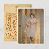 Alte Valentinstag-Postkarte Feiertagspostkarte (Vorne/Hinten)