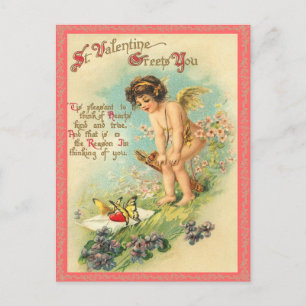 Alte Valentinstag-Postkarte Feiertagspostkarte