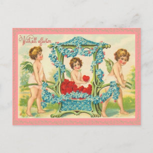 Alte Valentinstag-Postkarte Feiertagspostkarte