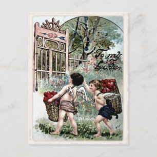 Alte Valentinstag-Postkarte Feiertagspostkarte