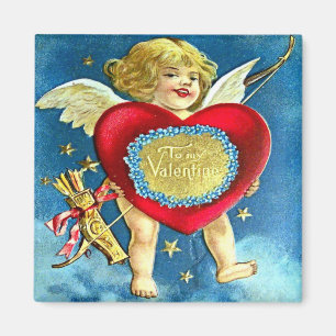 Alte Valentinstag-Postkarte Magnet