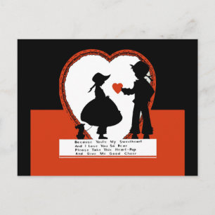 Alte Valentinstagskarte Feiertagspostkarte