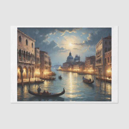 Alte venezianische Küstenlandschaft über Kanal bei Seidenpapier (Vorderseite)