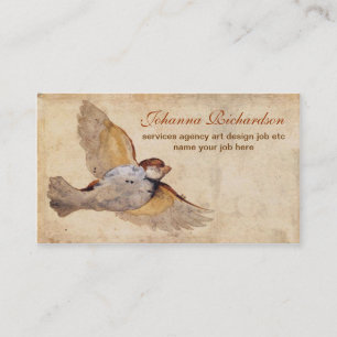 alte vergammelte Vintage-Vogel-Visitenkarte Visitenkarte