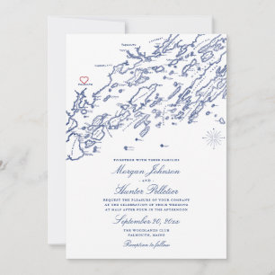 ALTE VERSION Falmouth Maine Einladung zur Hochzeit