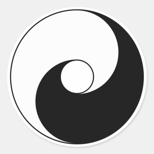 Alte Version von Taijitu durch Lai Zhi-De Yin Yang Runder Aufkleber (Vorderseite)
