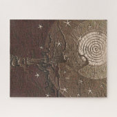 Alte verwelkte Baumwipfel Mond & Stars Abstrakt B Puzzle (Horizontal)