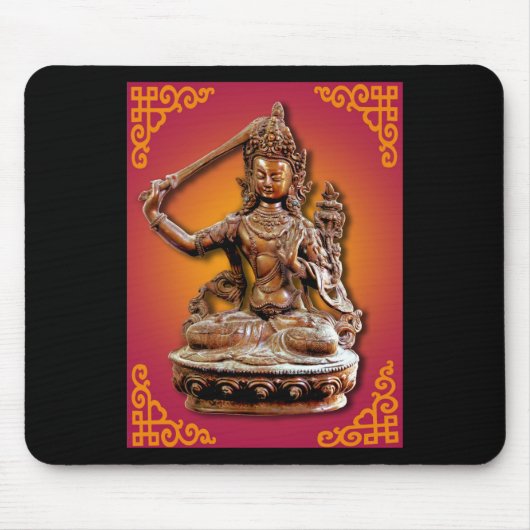 Alte verzierte buddhistische Gottheit Manjushri Mousepad (Vorne)