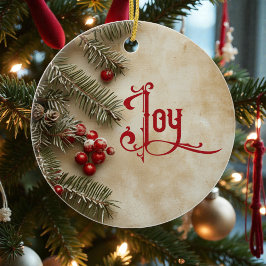 Alte viktorianische rustikale Familie Personalisie Keramik Ornament