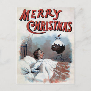 Alte viktorianische seltsame Weihnachtspostkarte Postkarte