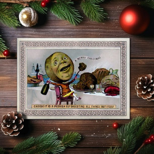 Alte viktorianische ungewöhnliche Weihnachtskarte Feiertagskarte