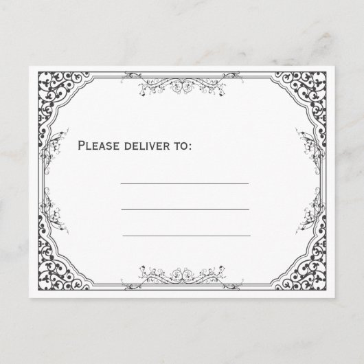 Alte Viktorianische Zeremonie Save the Date Ankündigungspostkarte (Rückseite)