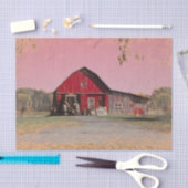 Alte Vintage antike Rustikale Rote Scheune Seidenpapier (Handwerk)