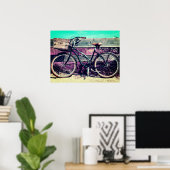 Alte Vintage Antique Bicycle Beach Cruiser Bike Poster (Heimbüro)