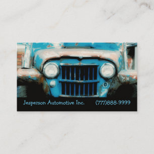 Alte Vintage-Auto-Frontgrill und Scheinwerfer Visitenkarte