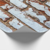 Alte Vintage Backsteinwand mit weißer Sprinklerpla Geschenkpapier (Ecke)