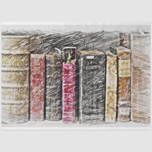 Alte Vintage Bücher Dekoupage Tissue Paper Seidenpapier (Vorderseite)