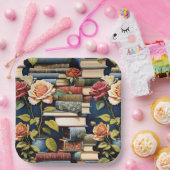 Alte Vintage Bücher und Rose Pappteller (Party)
