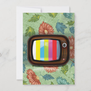 Alte Vintage-CRT-Fernseher Einladung