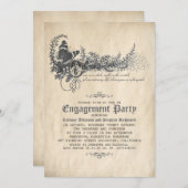 Alte Vintage Fairytale Engagement Partei Einladung (Vorne/Hinten)