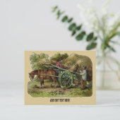 Alte Vintage Farm, Textkarte bearbeiten Postkarte (Stehend Vorderseite)