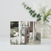 Alte Vintage Gaspumpe Postkarte (Stehend Vorderseite)