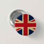 Alte Vintage-Grunge-Flagge des Vereinigten Königre Button (Vorne & Hinten)