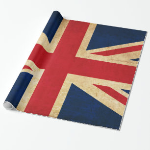 Alte Vintage Grunge Flagge des Vereinigten Königre Geschenkpapier