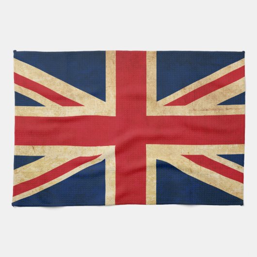 Alte Vintage-Grunge-Flagge des Vereinigten Königre Küchentuch (Horizontal)