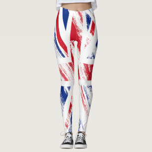 Alte Vintage-Grunge-Flagge des Vereinigten Königre Leggings