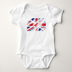Alte Vintage Grunge Vereinigtes Königreich Flagge Baby Strampler