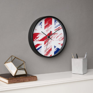 Alte Vintage Grunge Vereinigtes Königreich Flagge Uhr