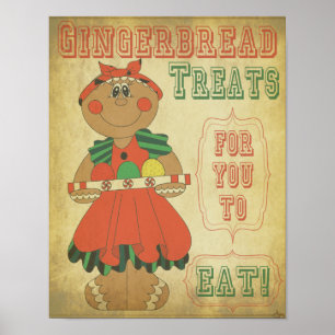 Alte Vintage Ingwerbrot-Dame Poster