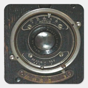 Alte Vintage Kamera Quadratischer Aufkleber