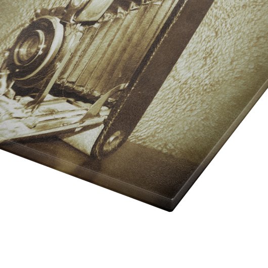 Alte Vintage Kamera Schneidebrett (Ecke)