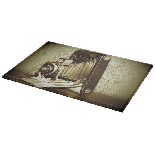 Alte Vintage Kamera Schneidebrett (Ecke)
