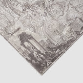 Alte Vintage Karte Rom Große Stadt Seidenpapier (Ausschnitt)