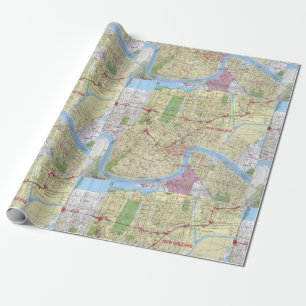 Alte Vintage Karte von New Orleans Geschenkpapier