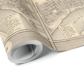 Alte Vintage Karte von New Orleans Geschenkpapier (Rolleneckpunkt)