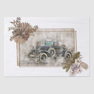 Alte Vintage Klassik Boho Auto Dekoupage Seidenpapier