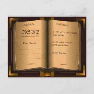 Alte Vintage Lederbuchkarte UAWG Wedding Card RSVP Karte